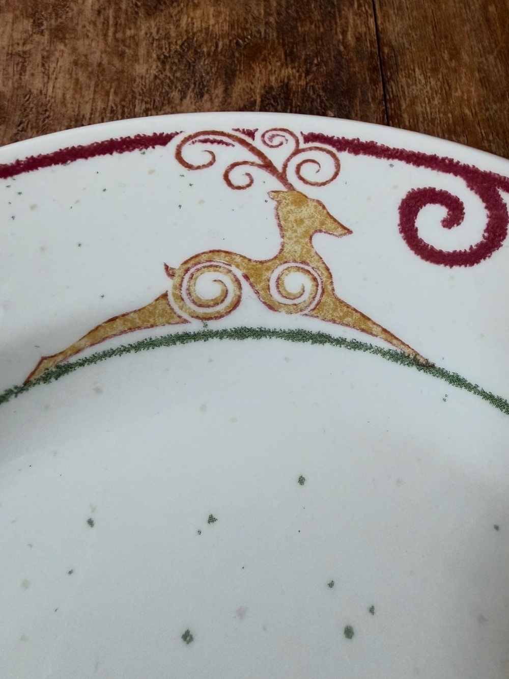 Pier 1 Rustic Reindeer Dinner Plates Set of 2 England Discontinued Vintage